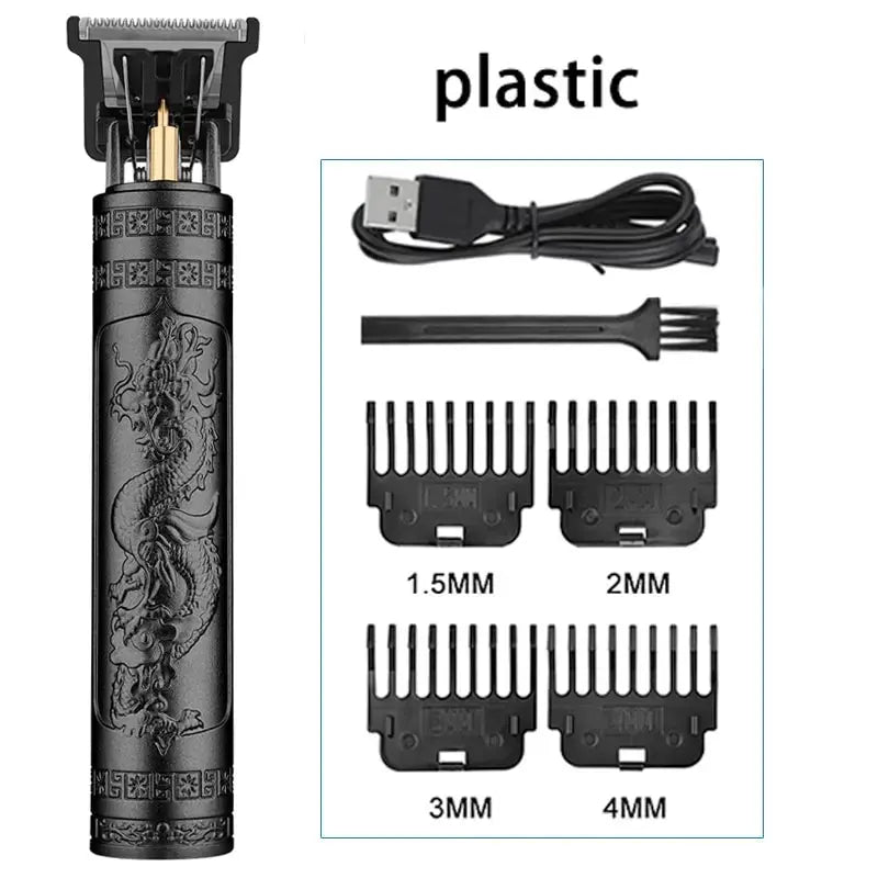 Vintage T9 Electric Hair Cutting Machine Hair Clipper Professional Men Shaver Rechargeable Barber Trimmer for Men Dragon Buddha - ALPENZO