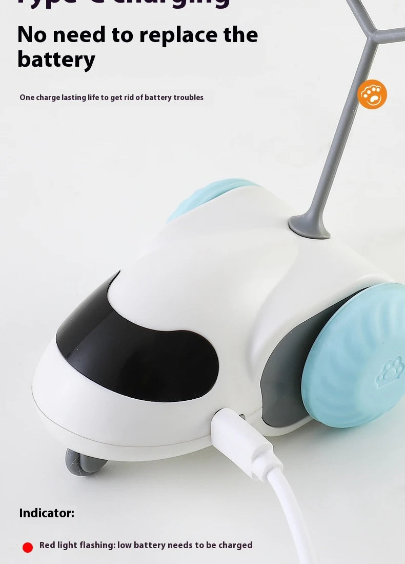 Smart Interactive Cat Toy Car Auto-Running Pet Vehicle with Obstacle Detection Durable for Indoor Cats Play - ALPENZO