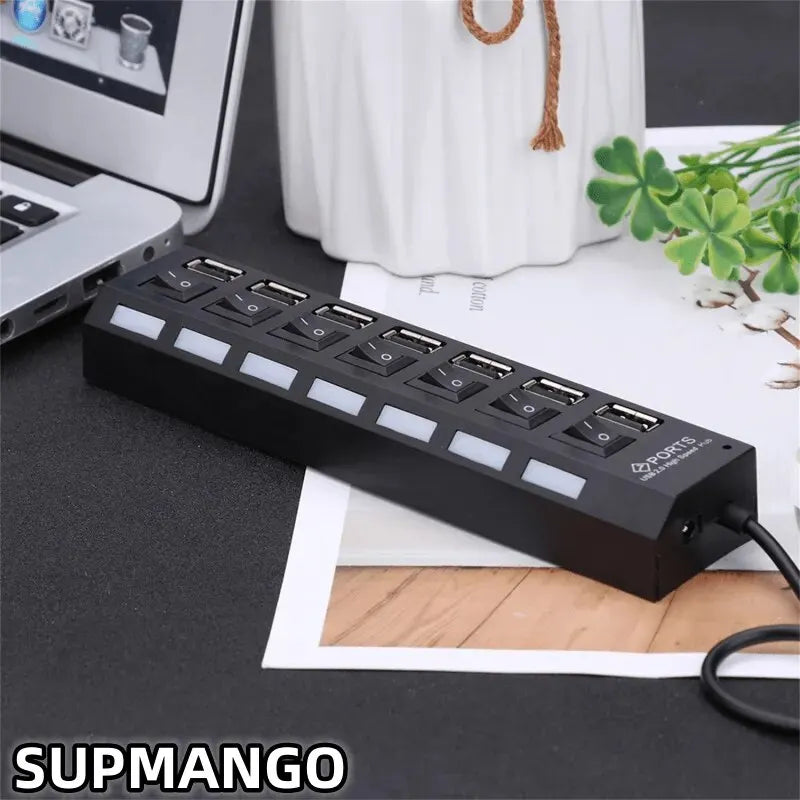 USB Hub Hub USB Adapter Multi Ports Use Power Adapter Extensor USB 2.0 PC Computer Accessories Switch USB For Laptop - ALPENZO