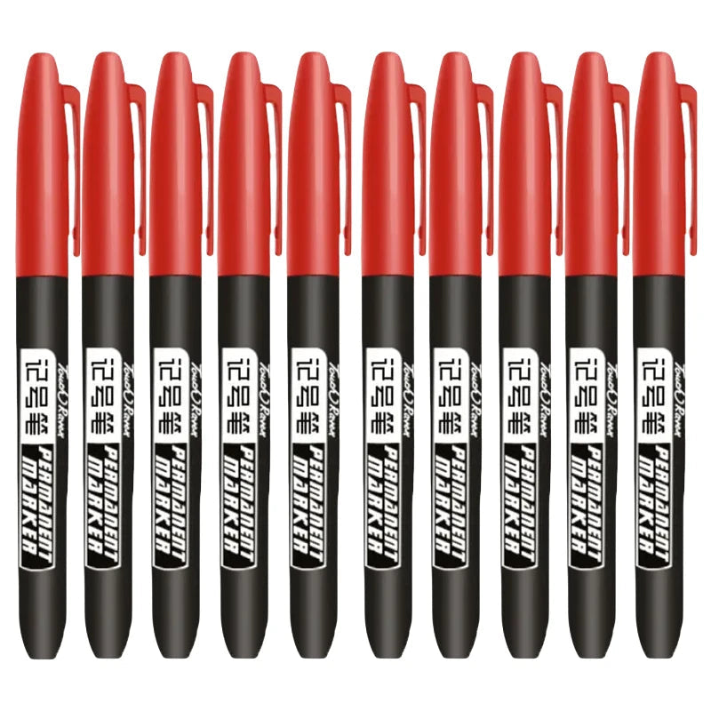 Permanent Marker Pen Drawing Markers Black Blue Red Waterproof Ink Sketch Pens Stationery Art School Supplies For Glass Metal ALPENZO