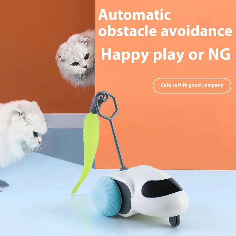 Smart Interactive Cat Toy Car Auto-Running Pet Vehicle with Obstacle Detection Durable for Indoor Cats Play - ALPENZO