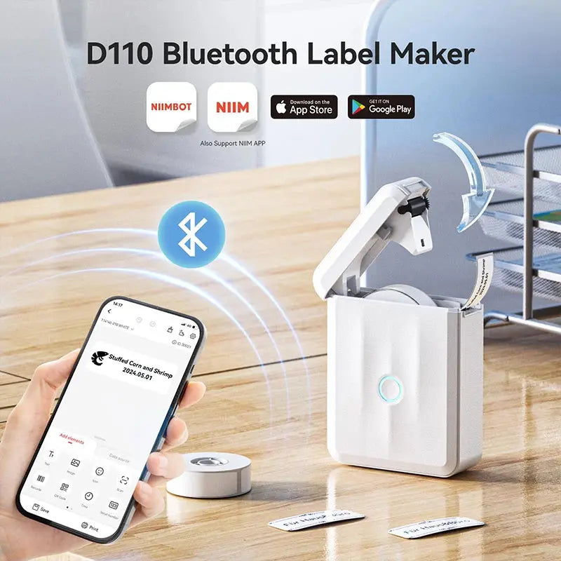 Niimbot D110 Wireless Mini Portable Printer Smart Label Printer Mobile Phone For Thermal Adhesive Sticker Labeling Maker Machine - ALPENZO