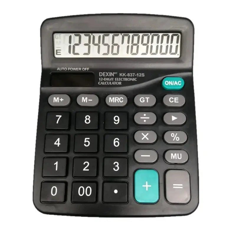 12-Digit Large LCD Display Calculator Standard Function Calculator with Solar & Battery Dual Power for Home Basic Desktop Office - ALPENZO