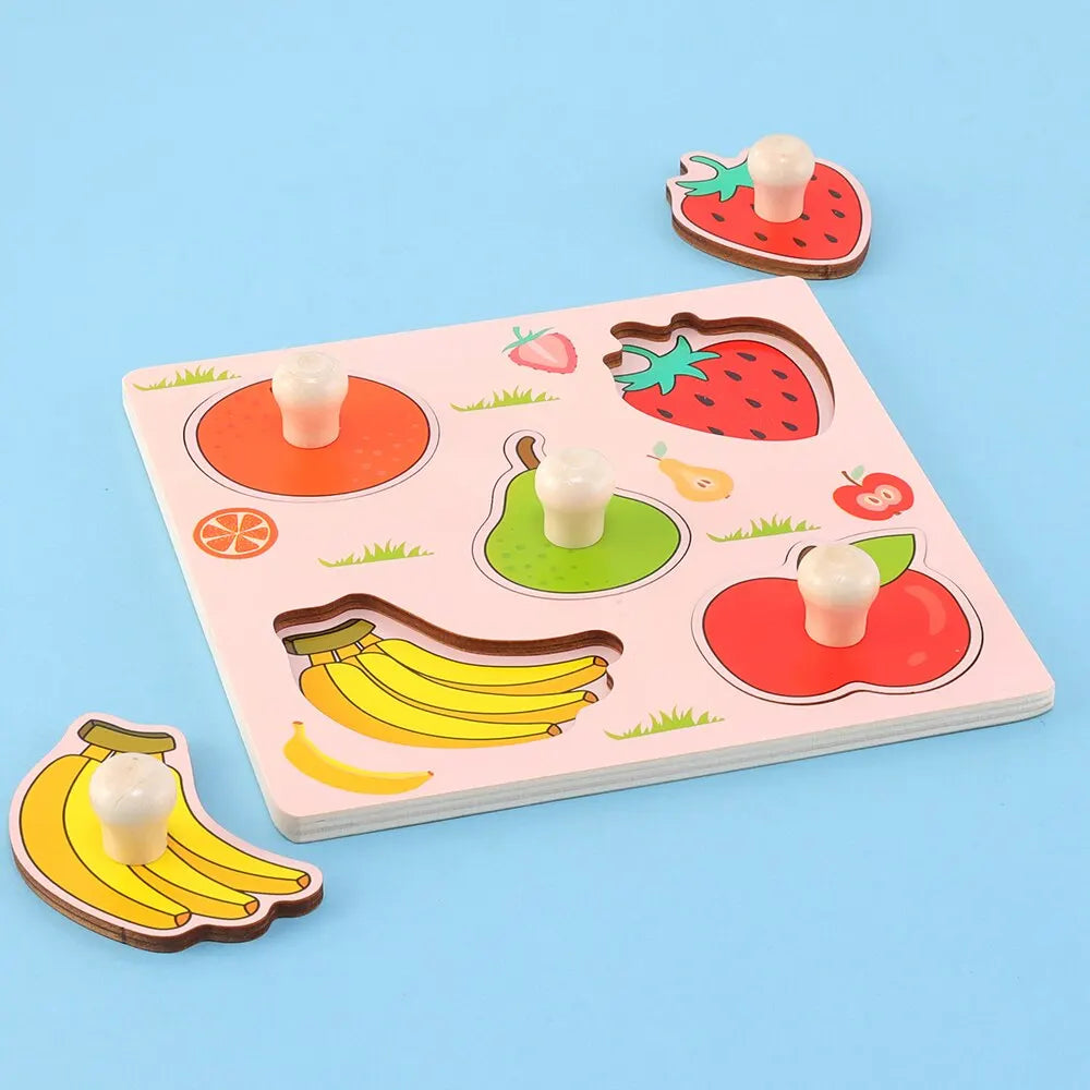 Children Hand Scratch Board Baby Montessori Early Education Fruit Cognitive Puzzle Toy ALPENZO