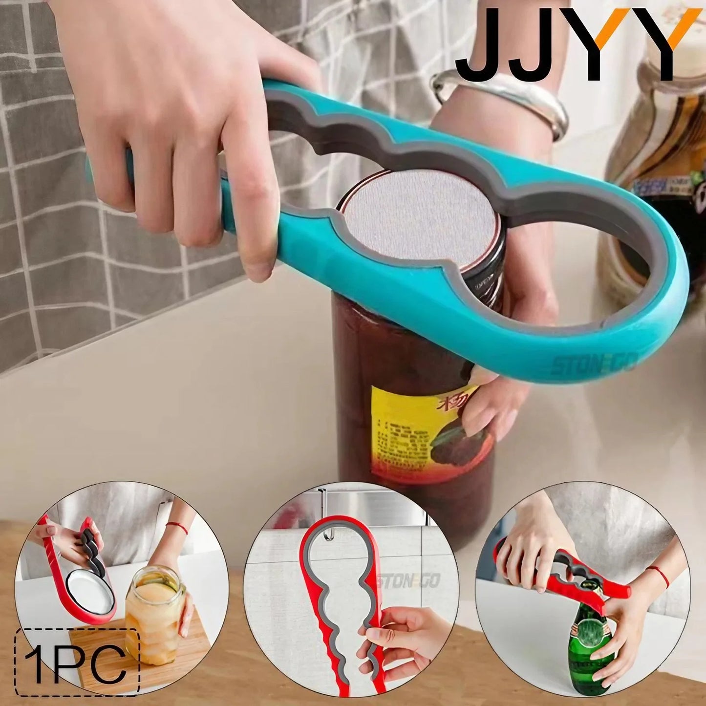 JJYY Multi-functional Home Kitchen Can Opener Non-slip Twist Bottle Opener Lid Opening Tool Kitchen Supplies - ALPENZO