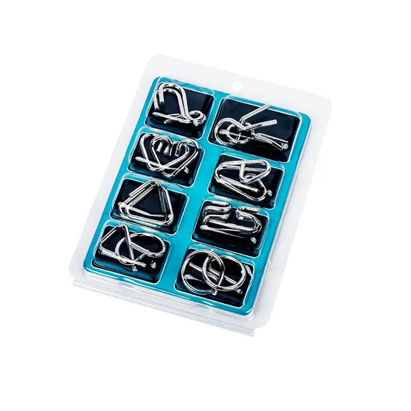 8 Pcs Jiulian Series Metal Kids Educational Toys Intelligence Buckle Sets Unlock Decompression Toys ALPENZO