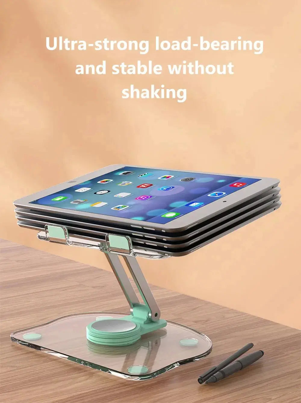 Transparent Rotating Stand Acrylic Plate Desktop Mobile Phone Tablet Universal Live Folding Adjustment Computer Support Stand - ALPENZO