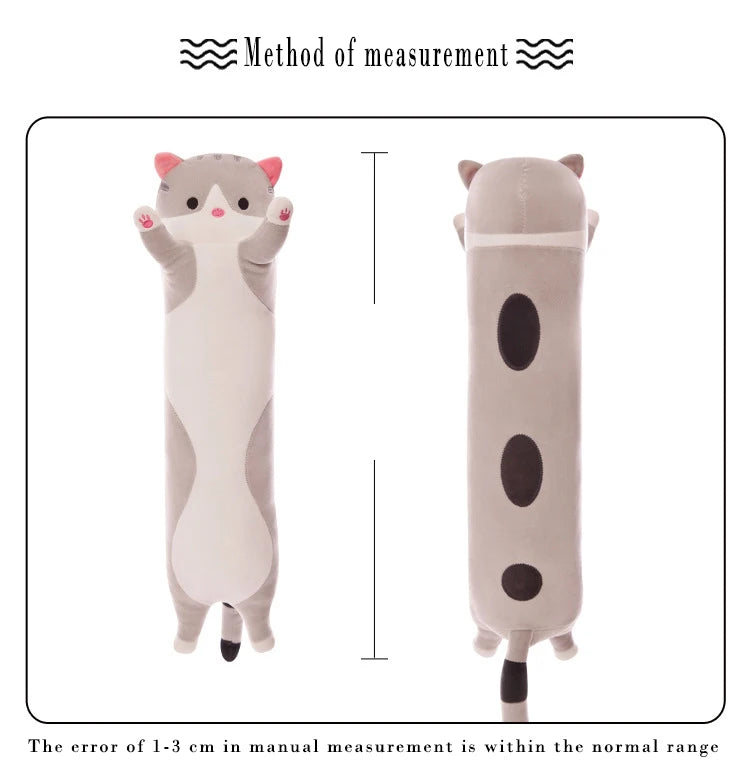 50-70cm Long Cat Plush Toys Cute Animal Cat Creative Long Soft Toys Office Break Nap Sleeping Pillow Stuffed Gift Doll For Kids ALPENZO