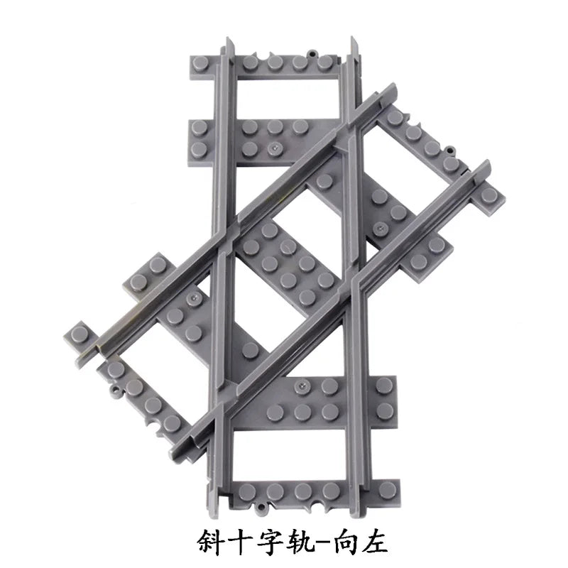 MOC City Train Rail Crossing Flexible Tracks Forked Straight Curved Rails Switch Building Block Bricks Creative DIY Toys ALPENZO