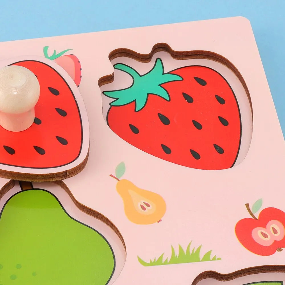 Children Hand Scratch Board Baby Montessori Early Education Fruit Cognitive Puzzle Toy ALPENZO