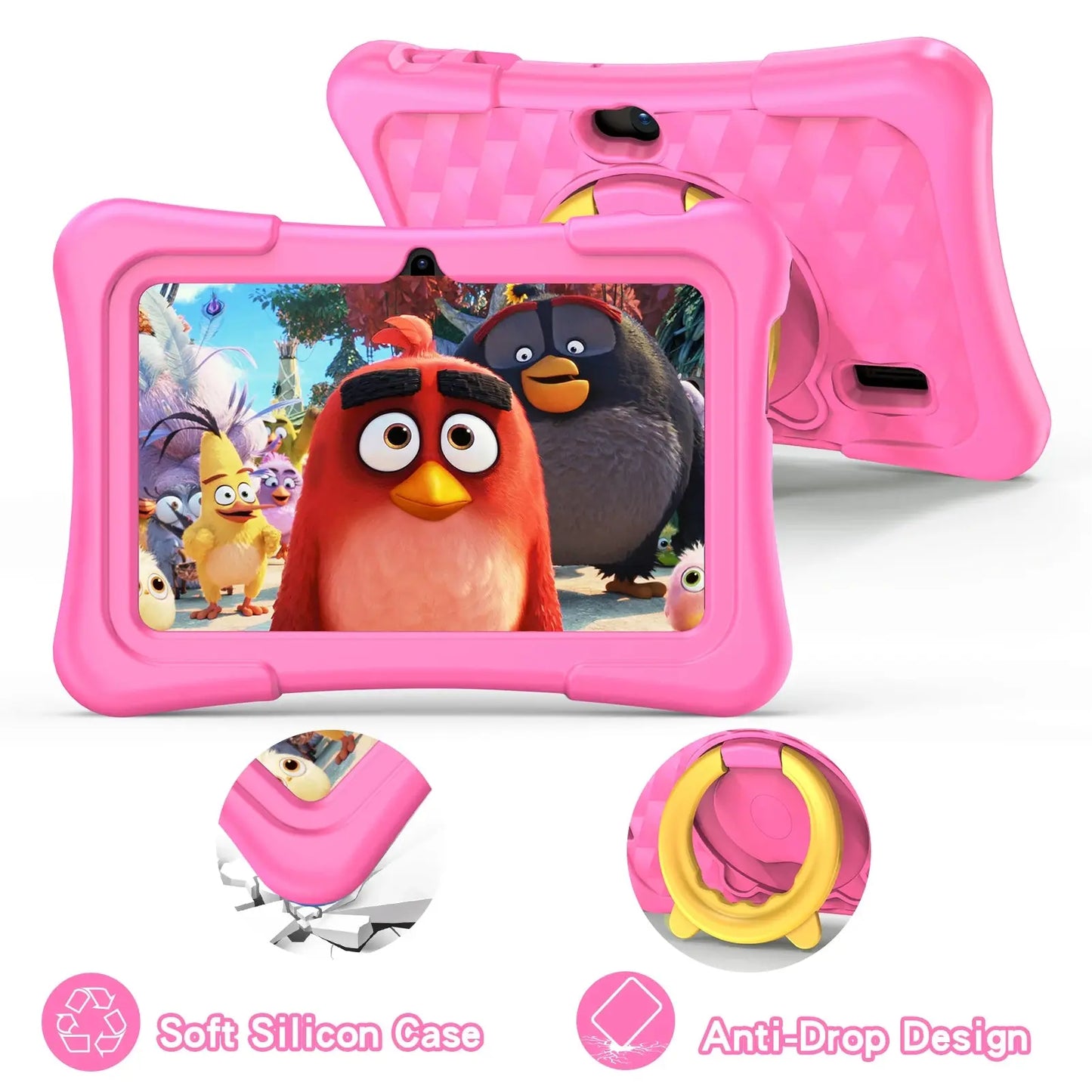 PRITOM Tablet for Kids 7 Inch Android 11 32 GB WiFi Bluetooth Dual Camera Educational Software Installed with Proof Case - ALPENZO