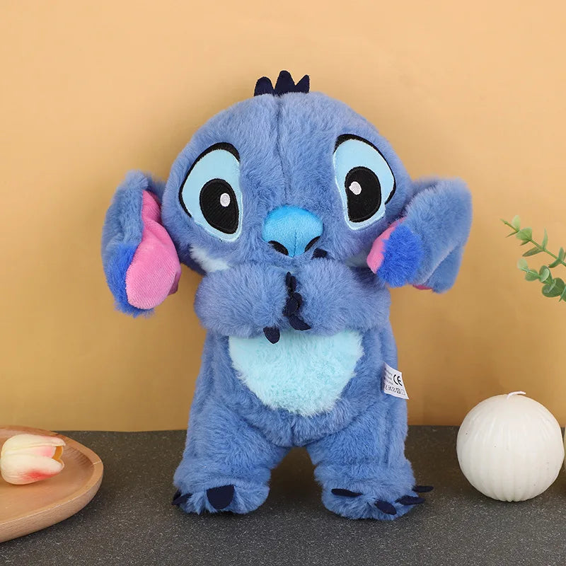 2024 New Lilo&Stitch Plush Doll Breath Child Peluche Kawaii Soothes Toy Anime Baby Music Light Sleep Toys Pink Stitch Kid Gifts ALPENZO