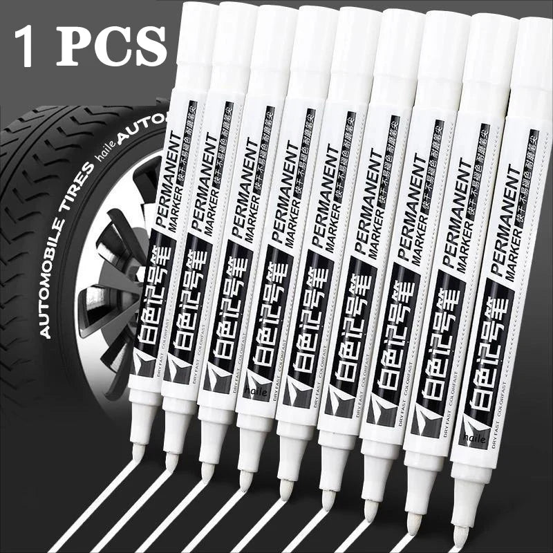 White Marker Pens set 2.0mm Oily Waterproof White Gel Pen DIY Graffiti Sketching Marker Stationery Writing School Supplies brush ALPENZO