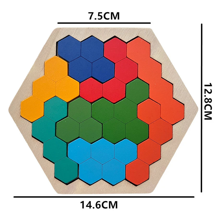 Wooden Tangram Jigsaw DIY Puzzle Kids Learning Educational Toys for Children Thinking Training Wood Toy Puzzles Montessori Games ALPENZO
