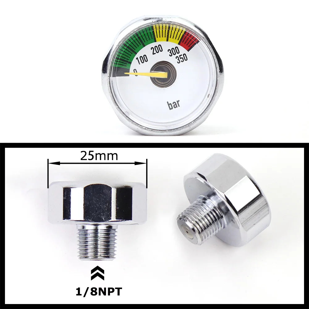 Air Mini Micro Pressure Gauge Manometre Manometer | Thread 1/8BSP(G1/8) 1/8NPT M10 M8 | 30PSI 300PSI 5000PSI 6000PSI 350BAR