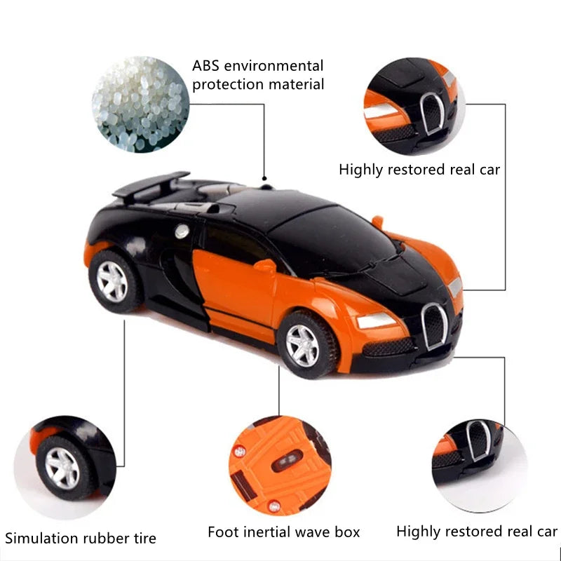 One Click Automatic Collision Deformation Robot Boy Gift Dual Form Toy Car Father Son Interactive Model Car ALPENZO