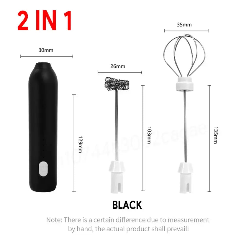 Wireless Milk Frother Electric Type-C Handheld Blender Stainless Steel Mini Coffee Maker Whisk Mixer For Coffee Cappuccino Cream - ALPENZO