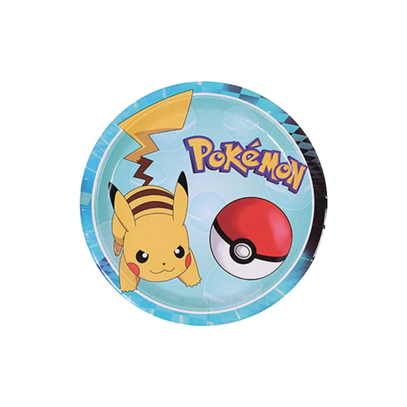 Cartoon Pikachu Theme Birthday Party Disposable Tableware Set Balloons Decorations Photo Props Background Pokemon Party Supplies ALPENZO