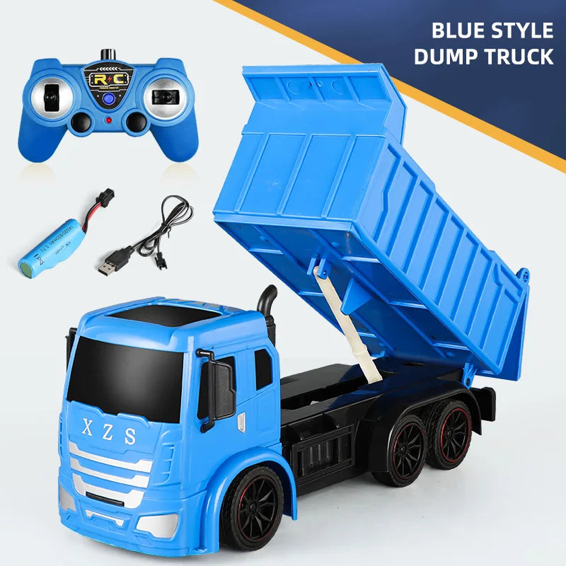 RC Excavator Dumper Car 2.4G Remote Control Engineering Vehicle Crawler Truck Bulldozer Toys for Boys Kids Christmas Gifts ALPENZO