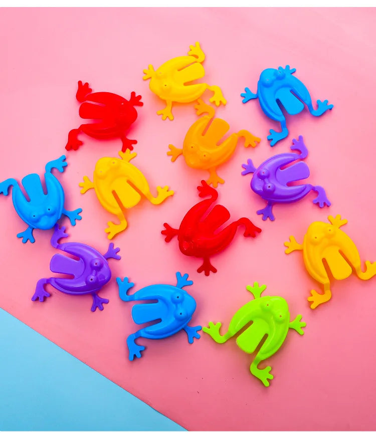 20pcs Solid Color Jumping Frog Plastic Bouncing Frog Jumping Frog Children Educational Toy,Gift for Kids Party Favors, Birthday ALPENZO