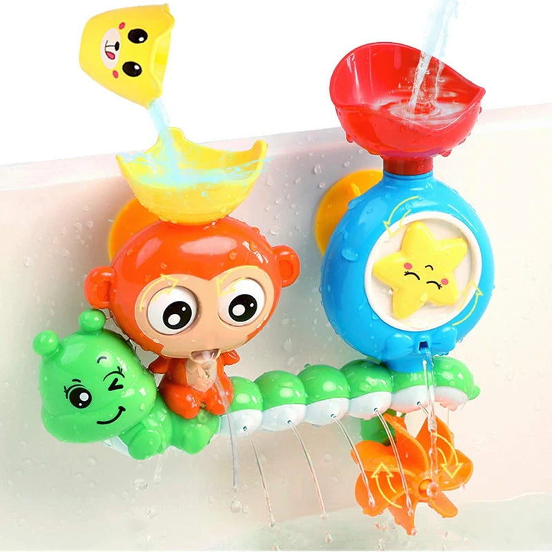 QWZ Baby Cartoon Monkey Classic Shower Bath Toy Animal Sprinkle Bathroom Swimming Bathing Shower Educational Toys For Kid Gift ALPENZO
