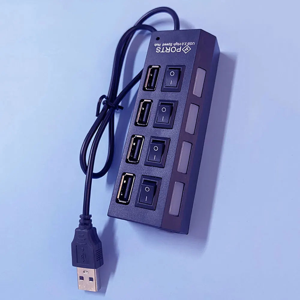 USB Hub Splitter With Individual Switch USB 4/7 Port Splitter Individual Switch USB Adapter Hub Multi-Port Socket Powered ON/OFF - ALPENZO