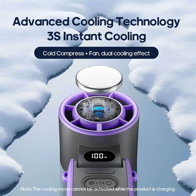 KINSCOTER Outdoor Foldable Portable Handheld Fan Mini Cooling Rechargeable 3600mAh 100-level Free Control High Speed Turbo Fan ALPENZO