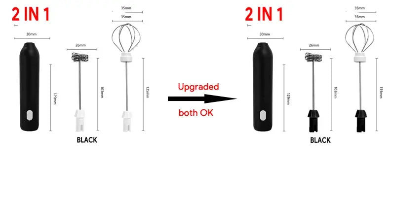 Wireless Milk Frother Electric Type-C Handheld Blender Stainless Steel Mini Coffee Maker Whisk Mixer For Coffee Cappuccino Cream - ALPENZO
