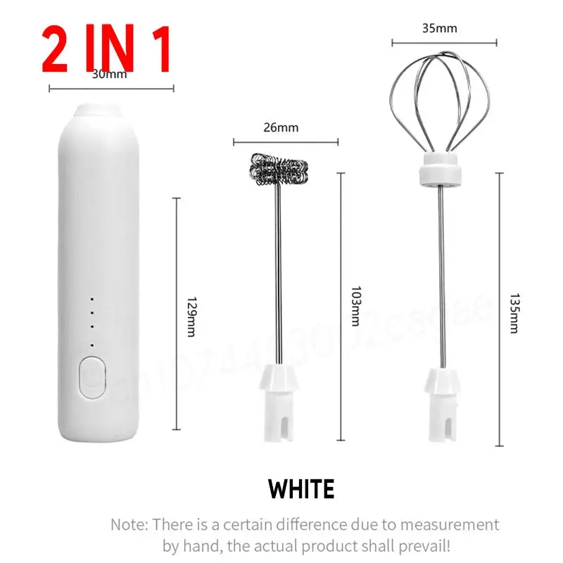 Wireless Milk Frother Electric Type-C Handheld Blender Stainless Steel Mini Coffee Maker Whisk Mixer For Coffee Cappuccino Cream - ALPENZO
