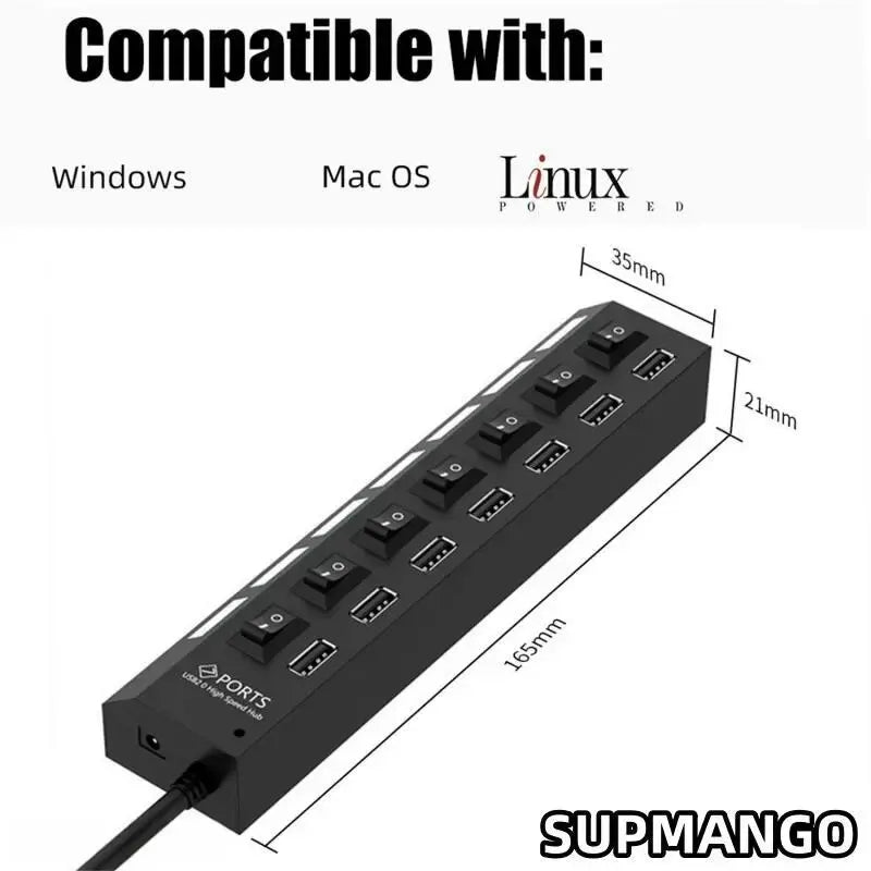 USB Hub Hub USB Adapter Multi Ports Use Power Adapter Extensor USB 2.0 PC Computer Accessories Switch USB For Laptop - ALPENZO