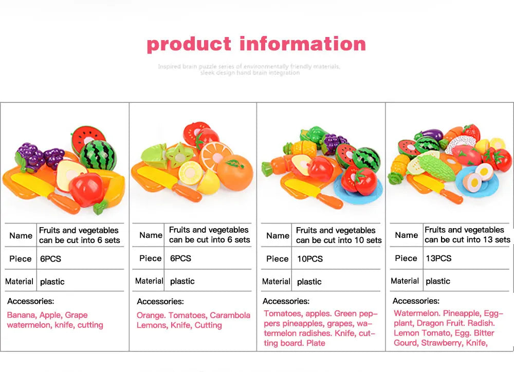 3-6 Years Old Child Vegetables and Fruits Children's Kitchen Toys Set Puzzle Early Education Children's Play House Toys Girl Toy ALPENZO