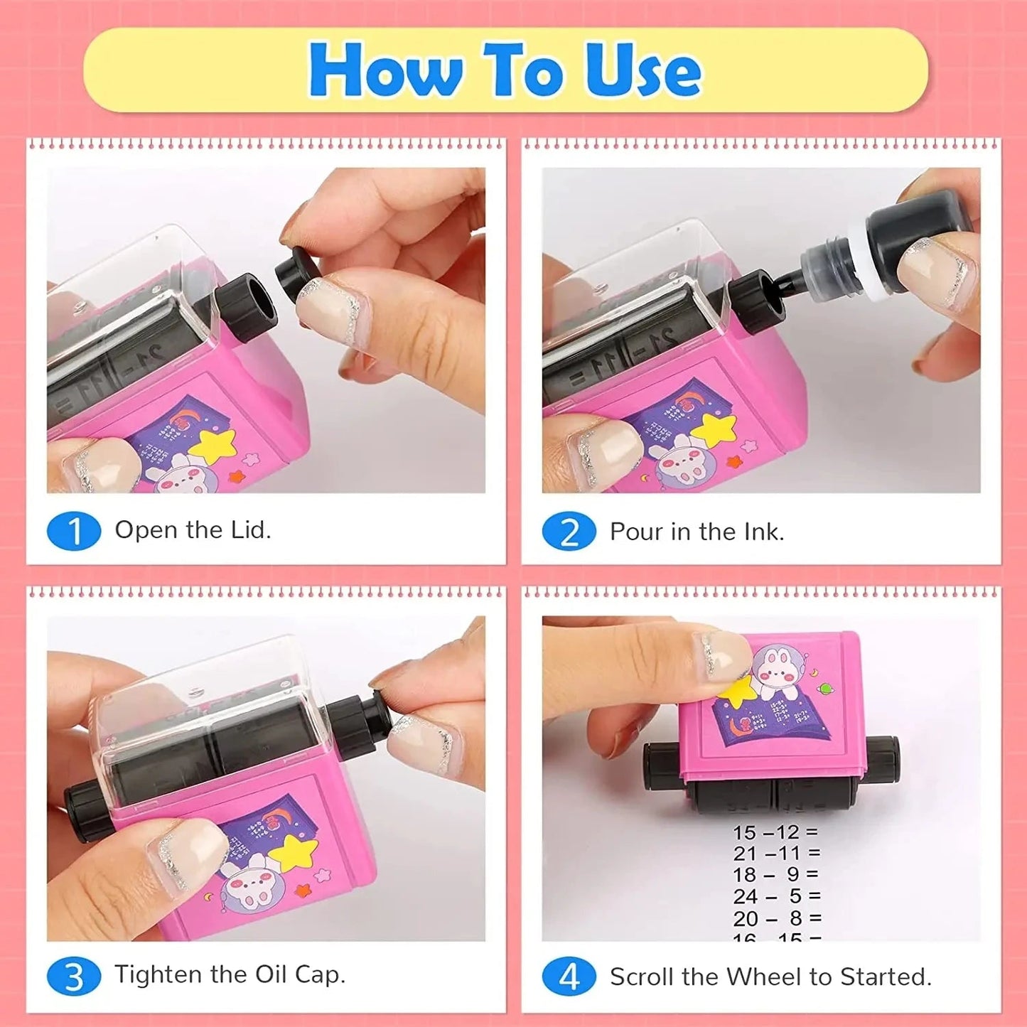Math Roller Stamp Addition Subtraction Multiplication Division Practice Digital Mathematical Operation Stamp Teaching Supplies ALPENZO