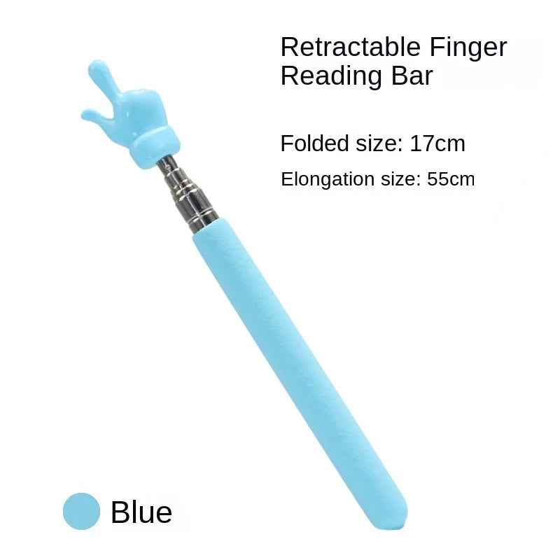 Retractable Teacher Pointer Finger Design StainlessSteel Telescopic School Teaching Pointer Stick Teacher Supplies for Classroom ALPENZO