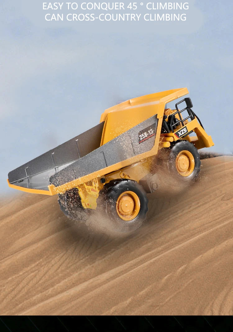 RC Excavator Dumper Car 2.4G Remote Control Engineering Vehicle Crawler Truck Bulldozer Toys for Boys Kids Christmas Gifts ALPENZO