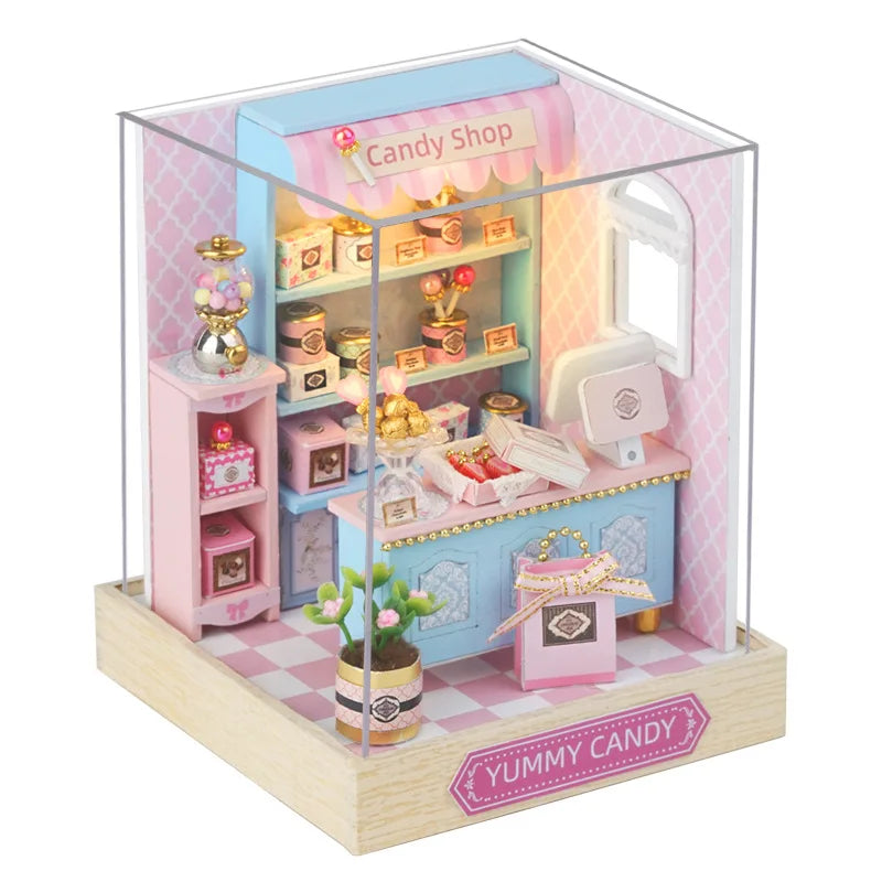 Magic Wooden Doll House Mini Kit DIY Handmade Assembly Model Building Room Bedroom Decoration 3D Puzzle Girl Toy Birthday Gifts ALPENZO