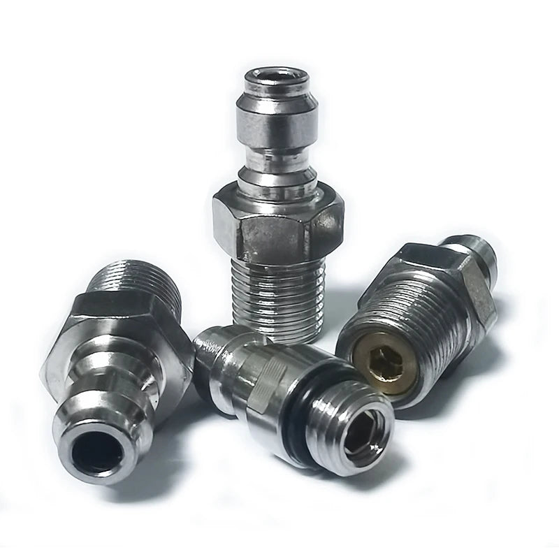 HPA Air Quick Disconnect Male Female Adaptor 8mm Fill Nipple High Pressure 1/8NPT 1/8BSP M10*1 M8*1 Stainless Steel