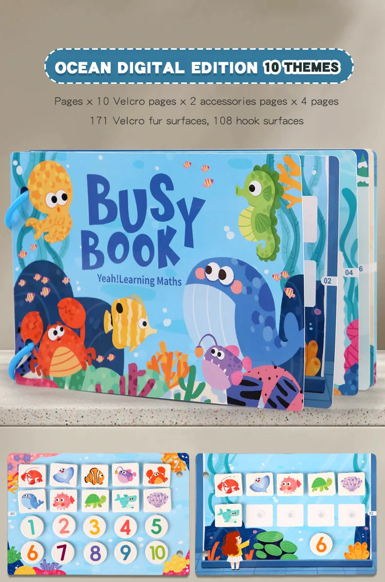 New Montessori Scene Stickers for Children DIY Hand-on Puzzle Reusable Books Cartoon Learning Cognition Toys for Kids Gift ALPENZO