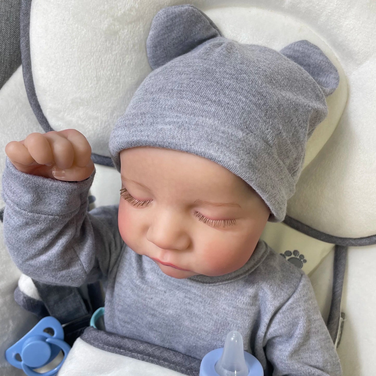 46CM Reborn Baby Doll Levi Mixed Silicone Vinyl Or Cloth Doll Finished 3D Painted Skin Veins Art Collection Doll Gift For Girls ALPENZO