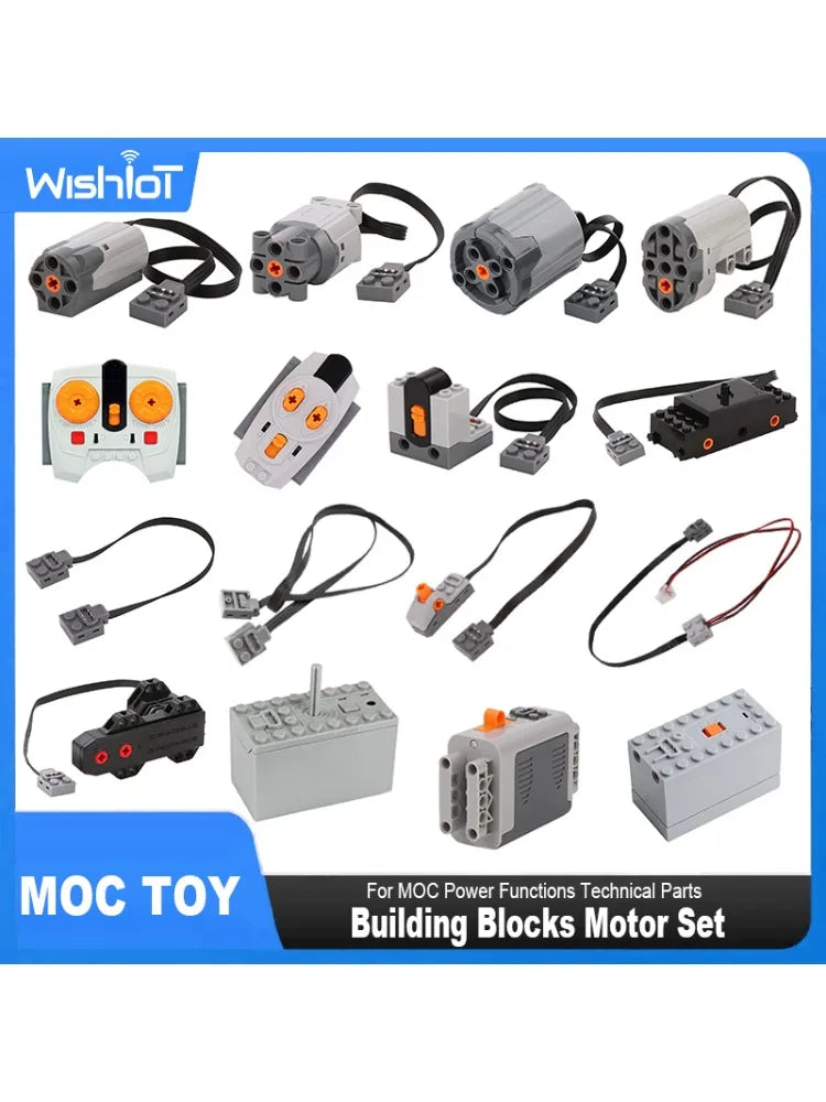 Technical MOC Power Functions Motor Parts M L XL Servo Motor Train Buggy Motor IR Remote With Legoeds 8881 8883 5292 8886 ALPENZO