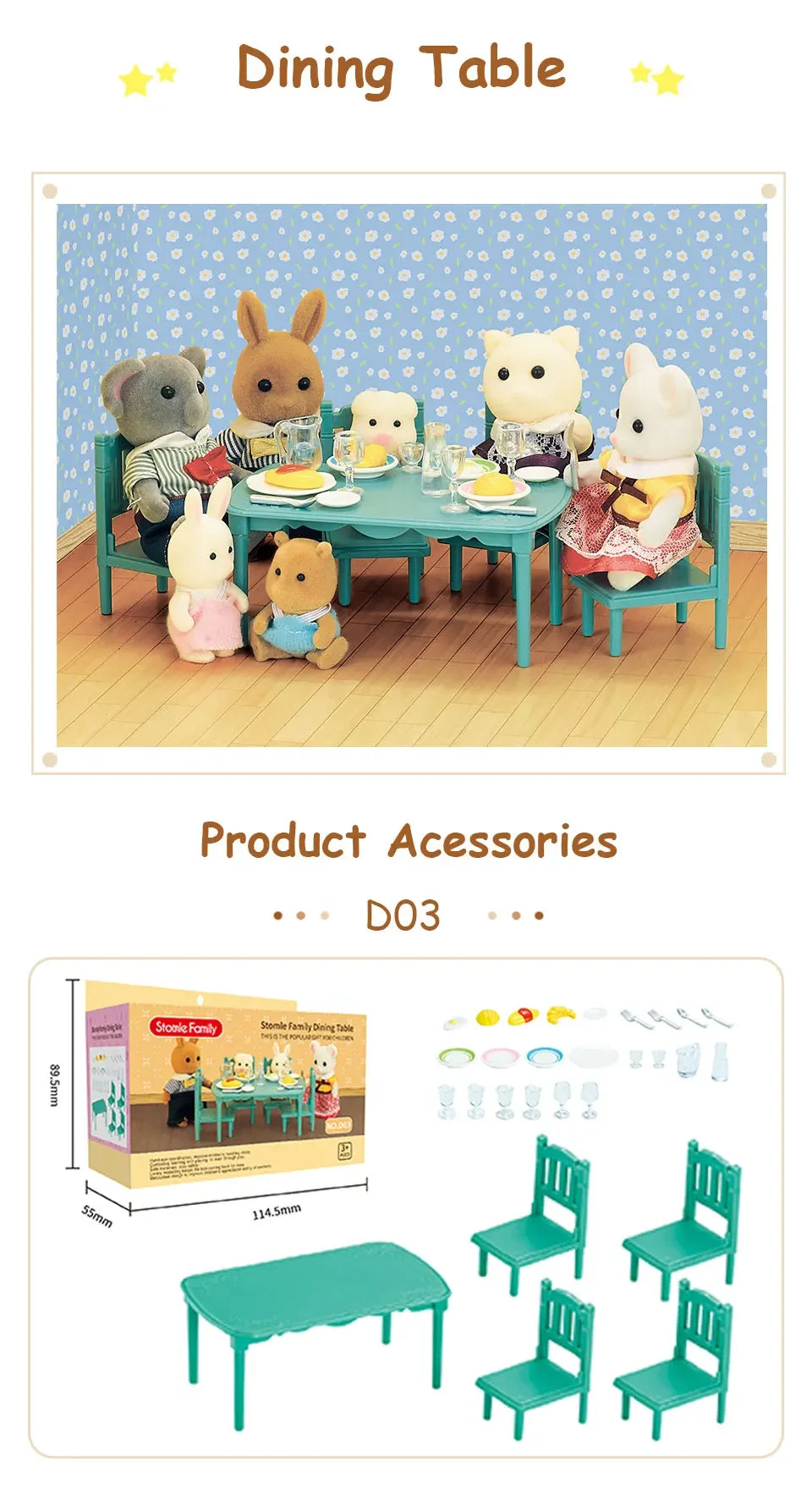 1:12 Miniature Furniture Forest Family Kitchen Toy Dining Table Dollhouse Accessories Bathroom Pretend Play For Girl Gifts Toys ALPENZO