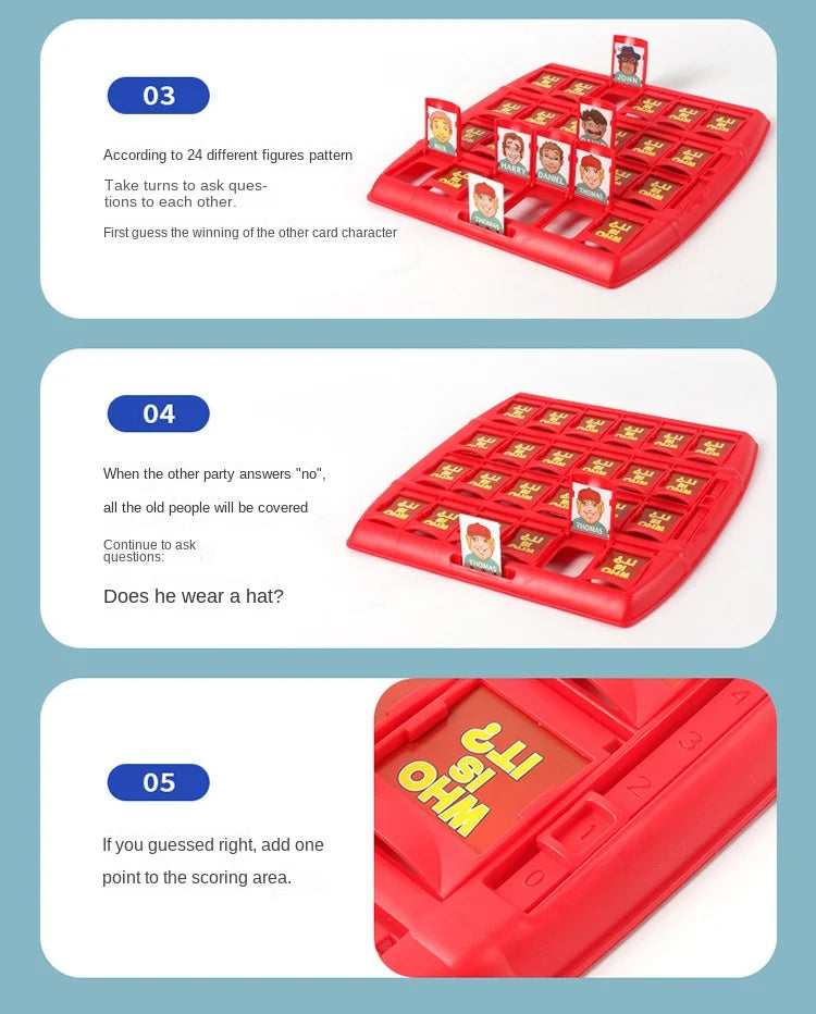 Guess Who I Am Puzzle Game Two Person Interactive Portable Tray Puzzle Board Game Suitable for Children ALPENZO