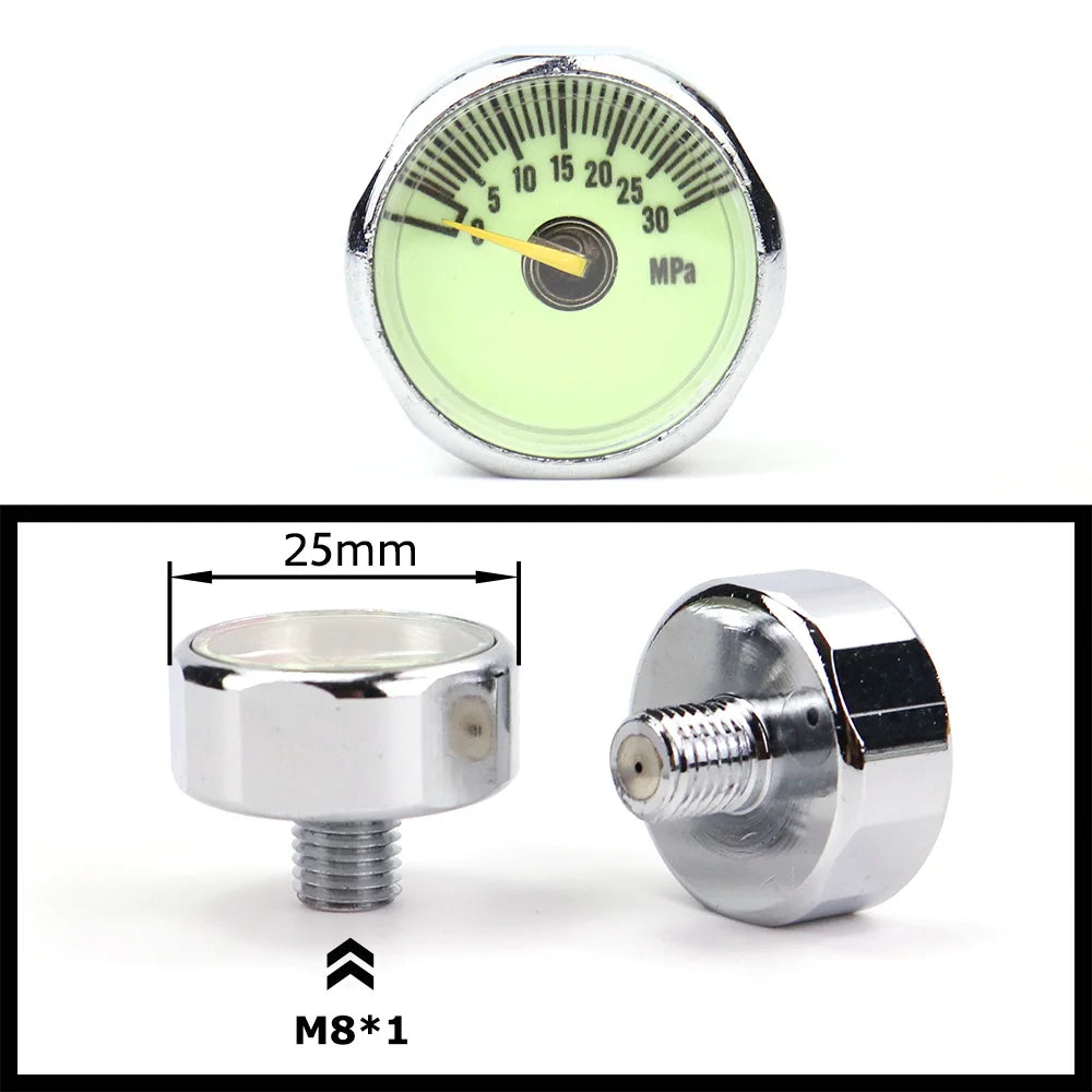 Air Mini Micro Pressure Gauge Manometre Manometer | Thread 1/8BSP(G1/8) 1/8NPT M10 M8 | 30PSI 300PSI 5000PSI 6000PSI 350BAR