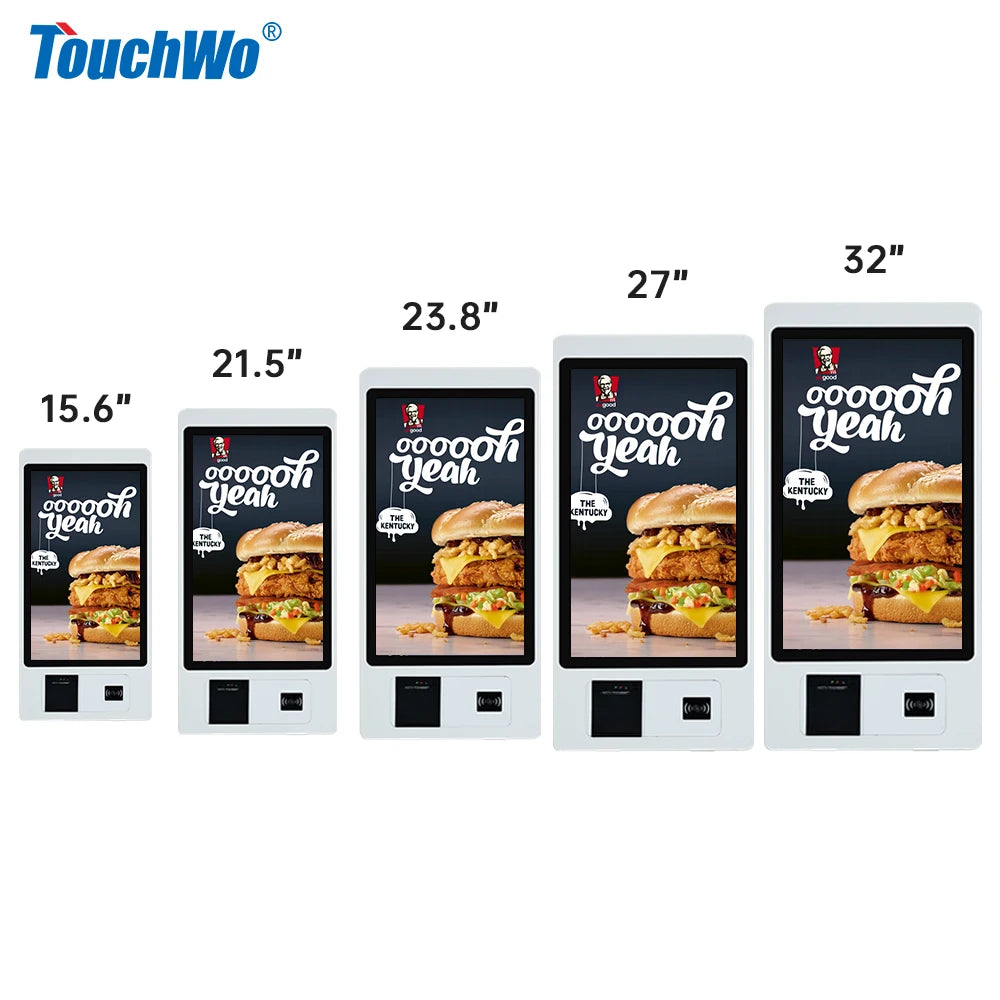 TouchWo 15.6 21.5 23.8 Inch Wall Mount Touch Screen AIO Computer Touchscreen Self Service Checkout Ordering Ticket Payment Kiosk - ALPENZO