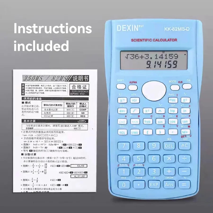 Multifunctional Scientific Calculator Student Simple Portable Big Screen Function Calculator Stationery School Office Supplies ALPENZO