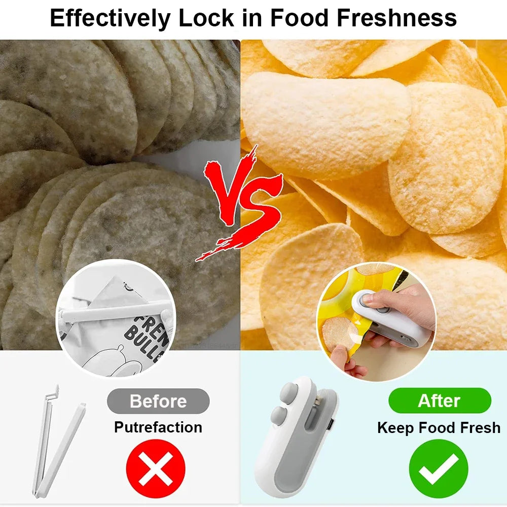 Heat Sealer For Snacks Portable Sealer Mini Heat Bag Sealing Machine Food Packaging Heat Sealer Household Moisture-Proof Tool - ALPENZO