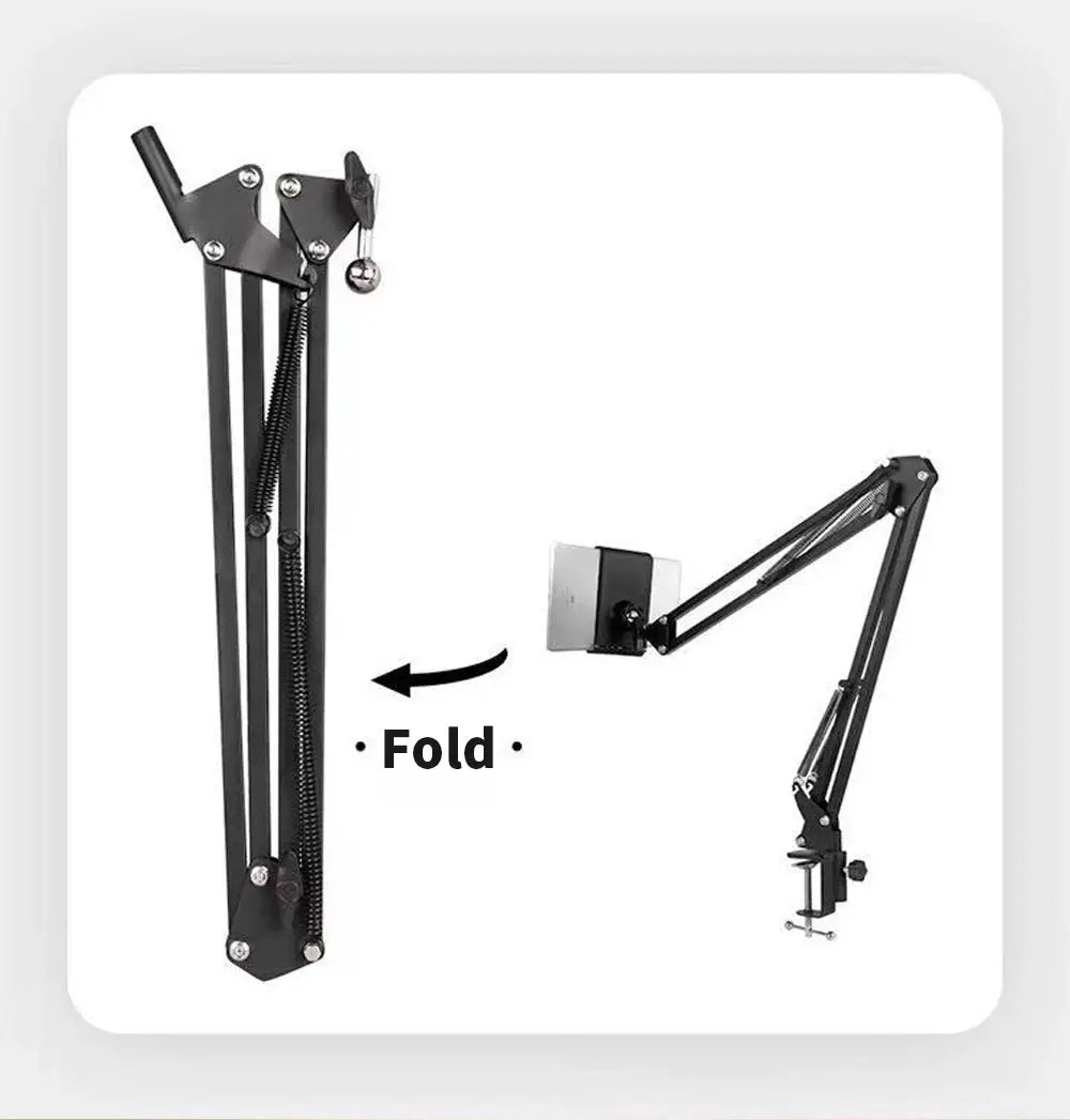 Universal Tablet Stand Clip Lazy Bracket Flexible Articulating Aluminum Arm Phone Mount Tablet Holder For All 4-11 Inch Device - ALPENZO