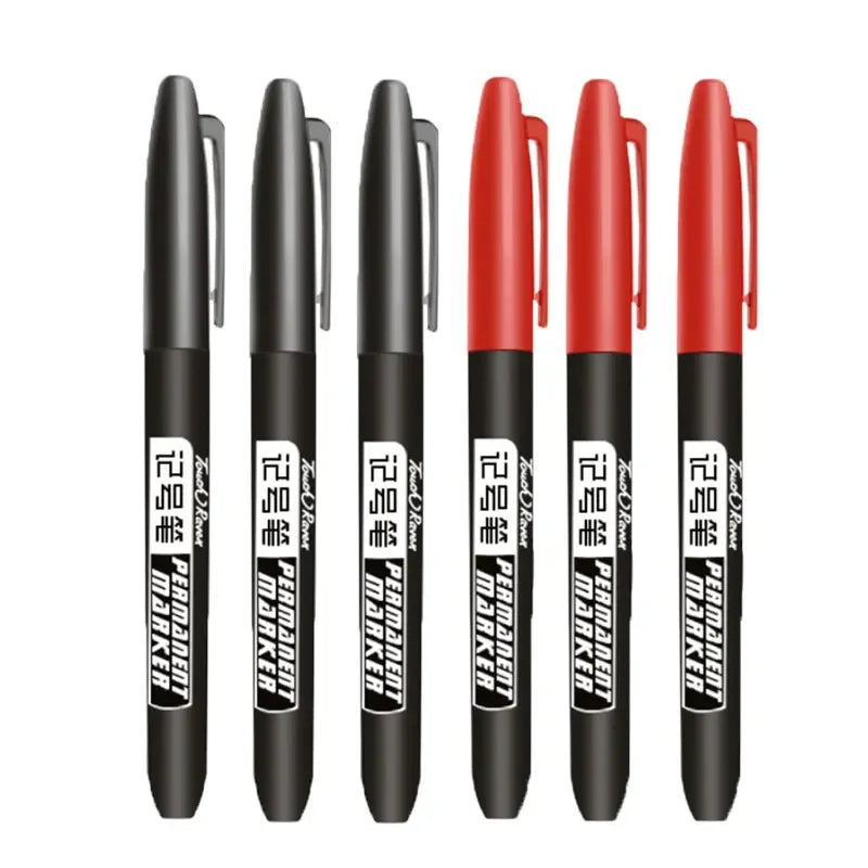 Permanent Marker Pen Drawing Markers Black Blue Red Waterproof Ink Sketch Pens Stationery Art School Supplies For Glass Metal ALPENZO