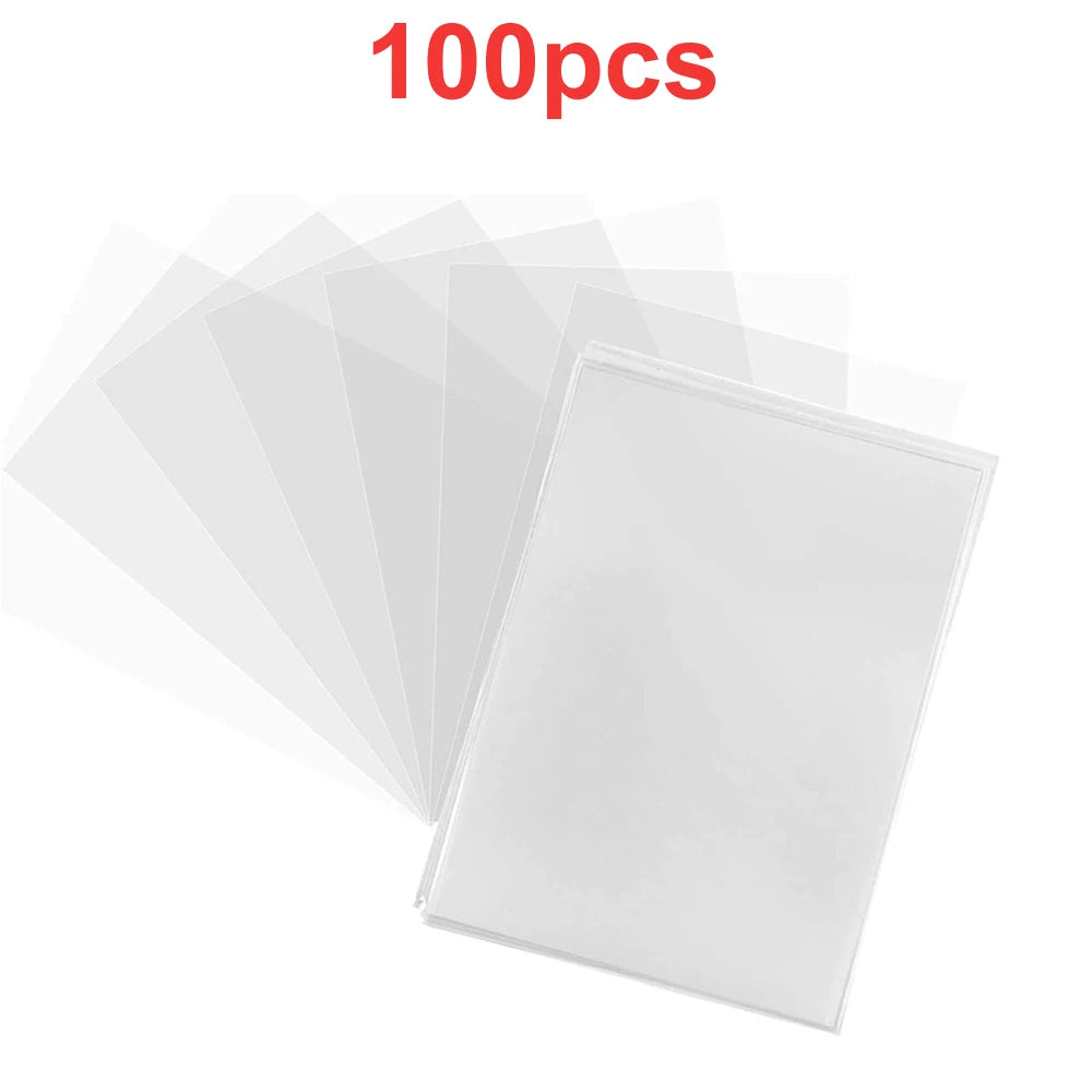 100 Pcs Transparent Playing Card Cover Clear Protector Sleeve Holder For Pokemon Board Game ID Trading Folder Photo Pouch Kit ALPENZO