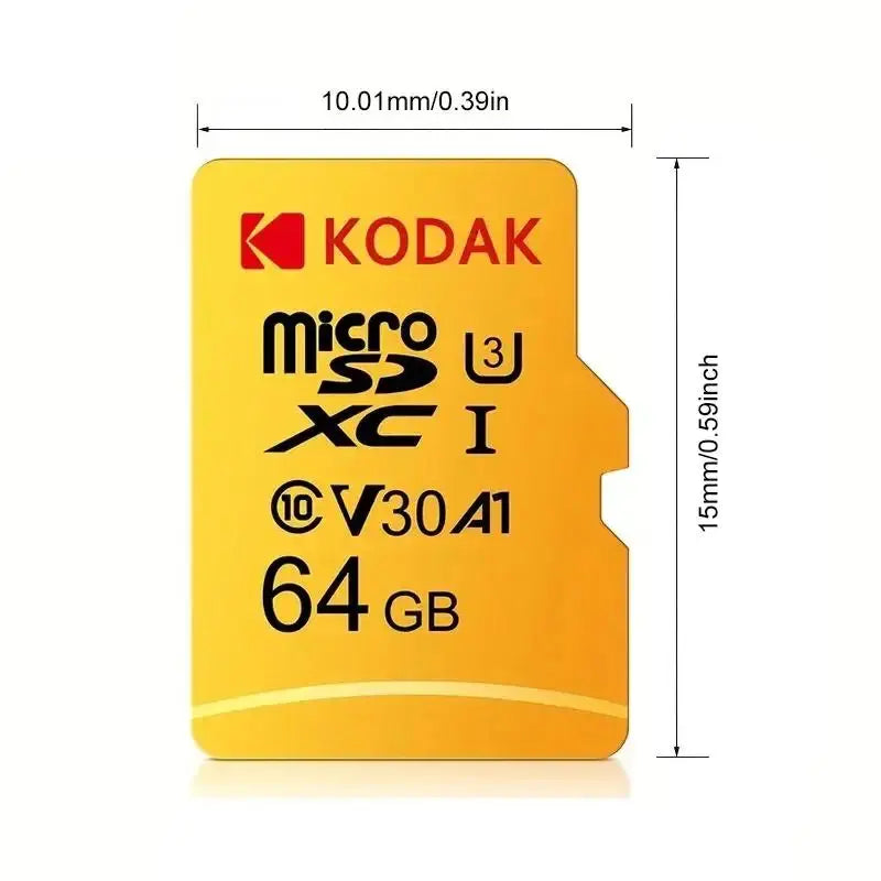 KODAK Micro SD Card Driving Recorder 64GB Memory Card For Mobile Phone PC Earphone Speaker HD Camera - ALPENZO