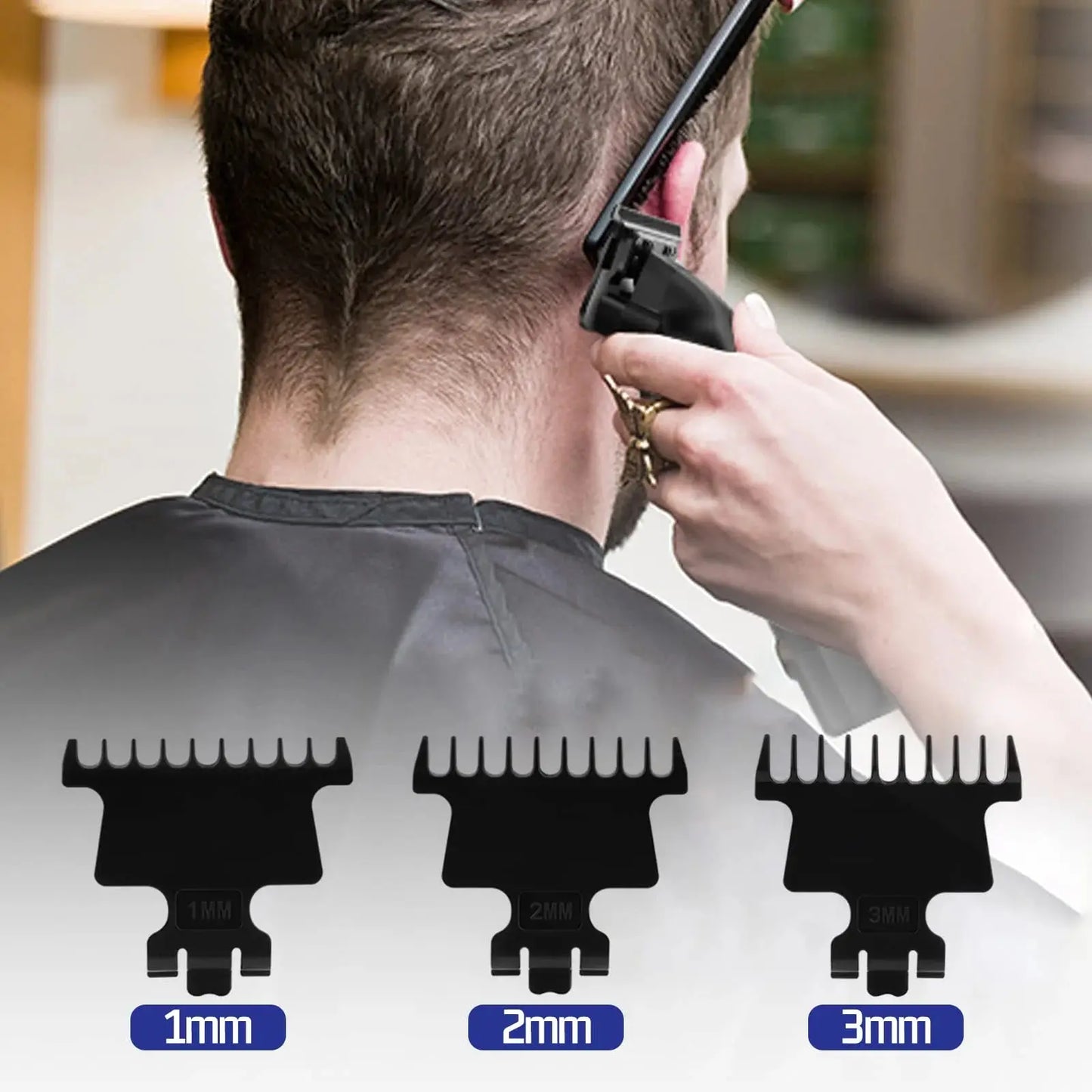 KEMEI Black Hair Clippers for Men Cordless Clippers for Hair Cutting Professional Barber Clippers USB Rechargeable Wireless Hair - ALPENZO